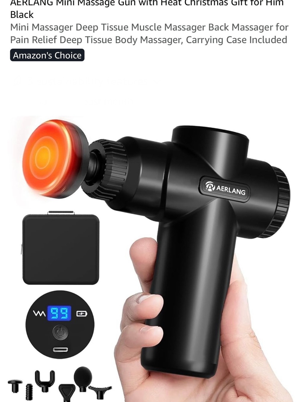 Aerlang mini massage gun with 7 attachments